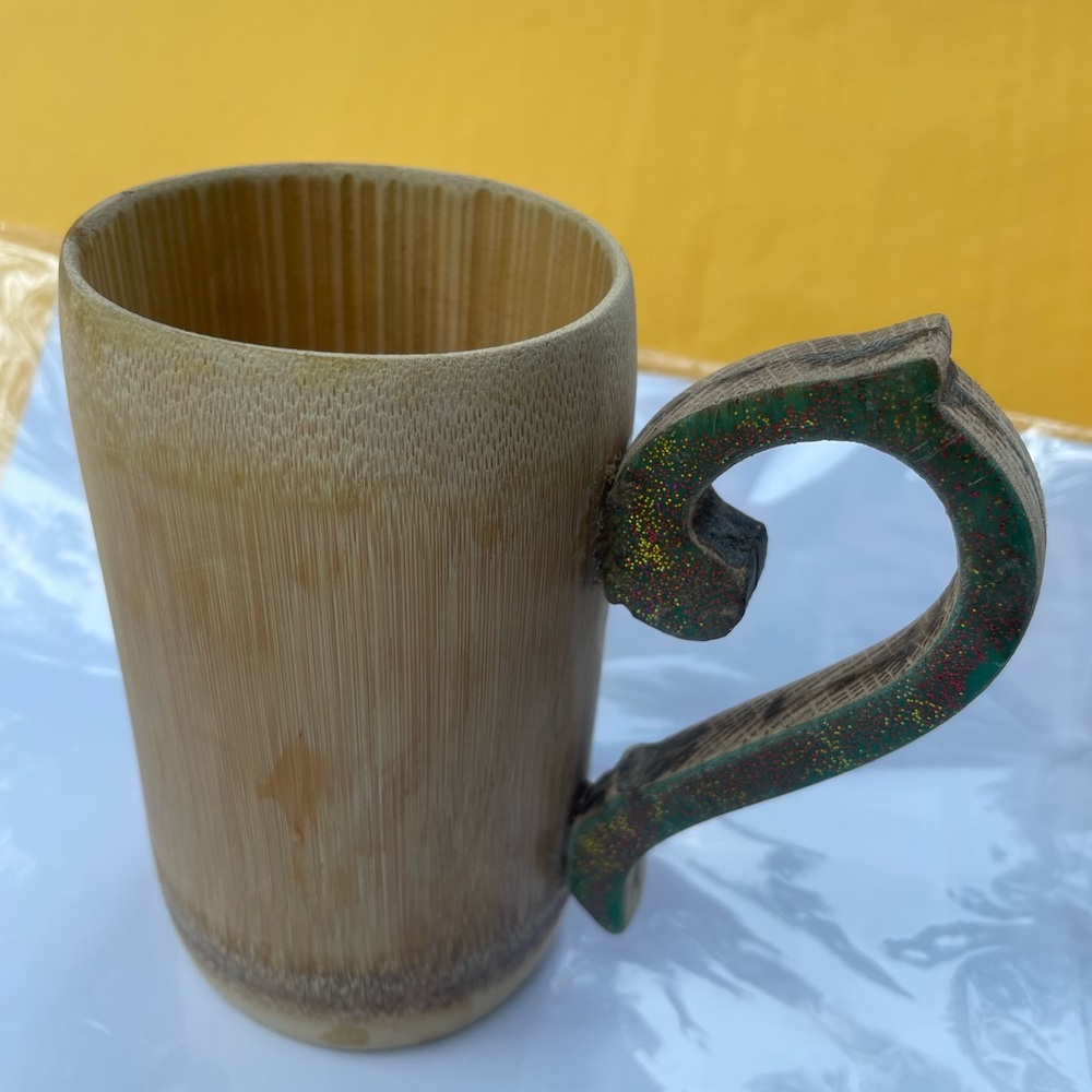 Bamboo Mug with Decorative Handle